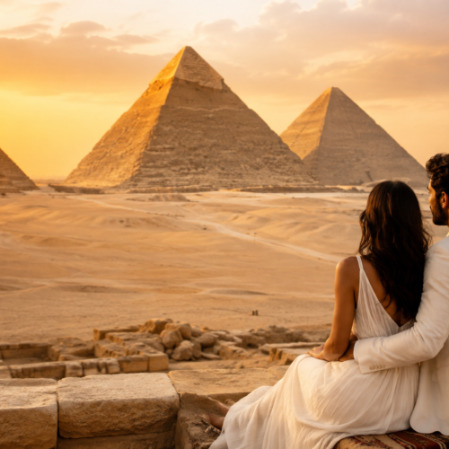 Giza Pyramids during a Cairo Alexandria Hurghada Honeymoon