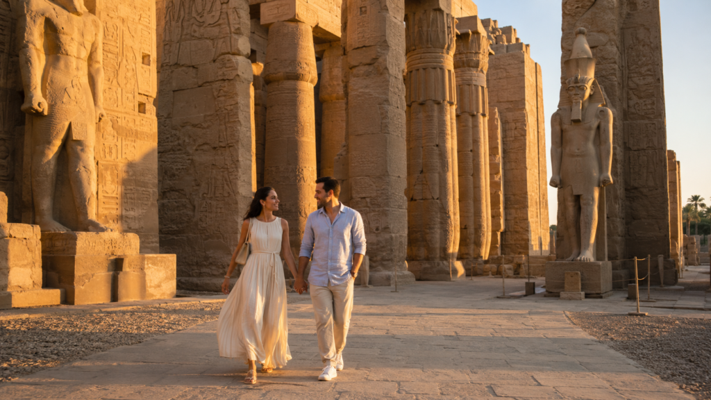 Luxor Temple during a Cairo and Nile Cruise Honeymoon