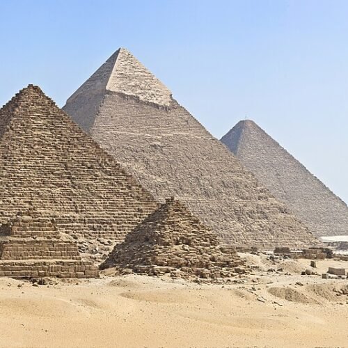 Giza Pyramids during a Cairo Aswan Abu Simbel Luxor Tour