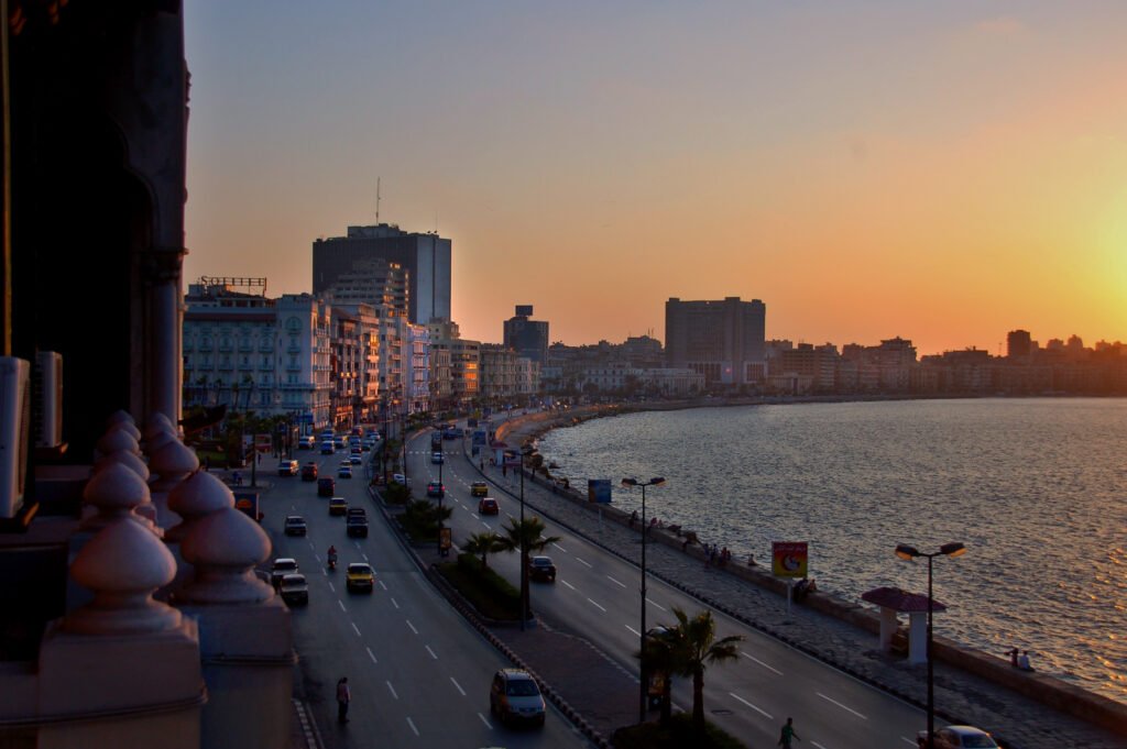 Alexandria waterfront on the Mediterranean Sea