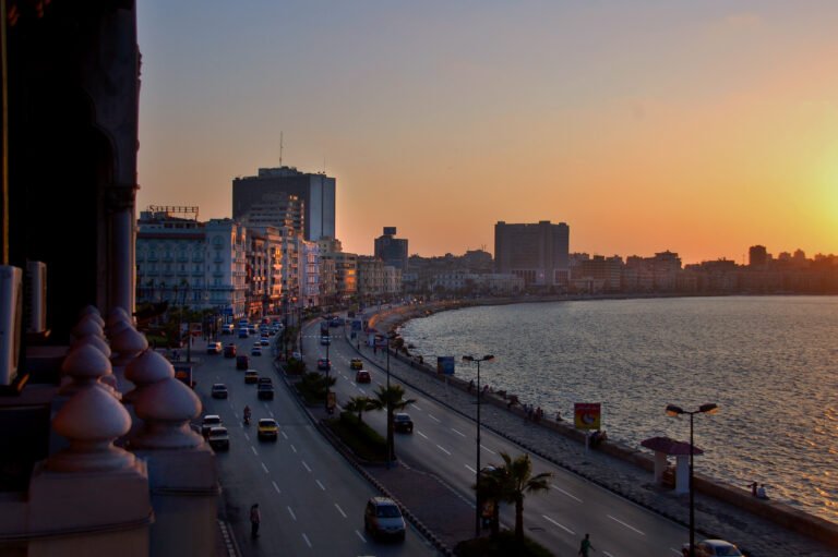 Alexandria waterfront on the Mediterranean Sea