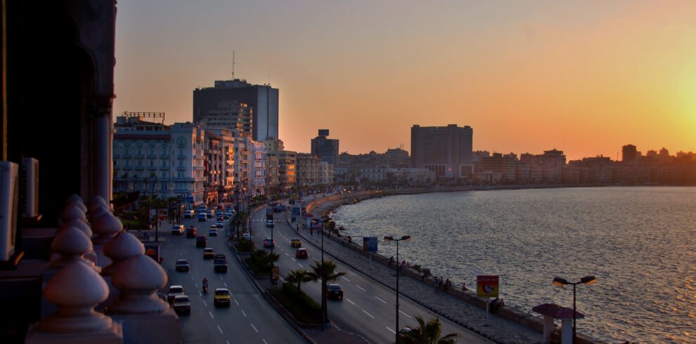 Alexandria waterfront on the Mediterranean Sea
