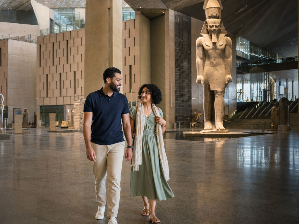 Grand Egyptian Museum during a Cairo and Hurghada honeymoon