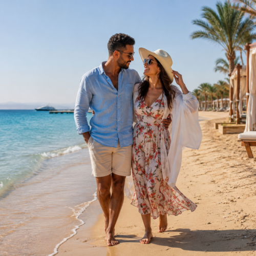 Hurghada Red Sea beach during an Egypt honeymoon