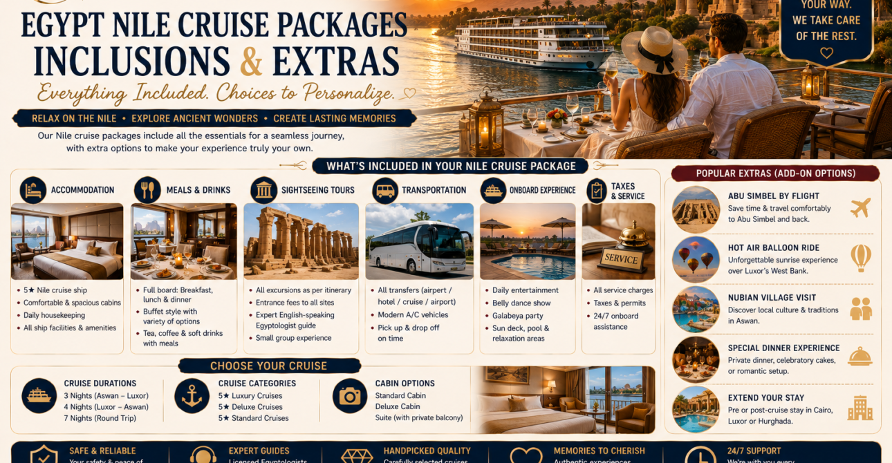 Egypt Nile Cruise Packages: What Is Included and What Costs Extra?