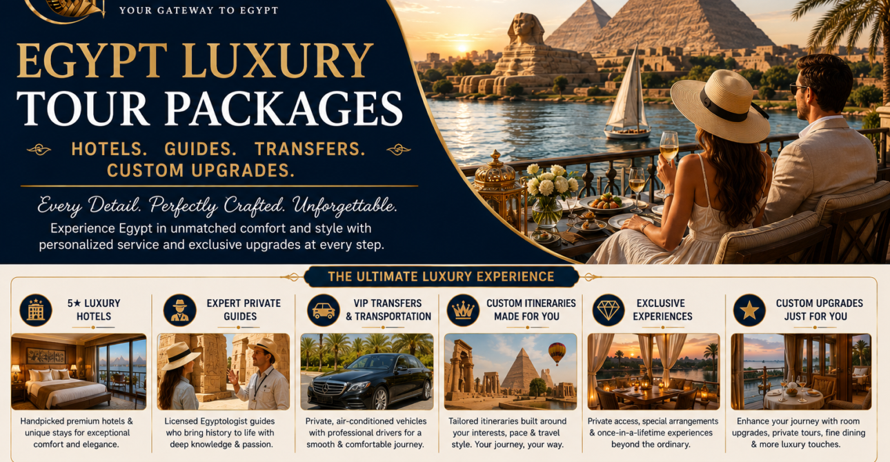 Egypt Luxury Tour Packages: Hotels, Guides, Transfers and Custom Upgrades