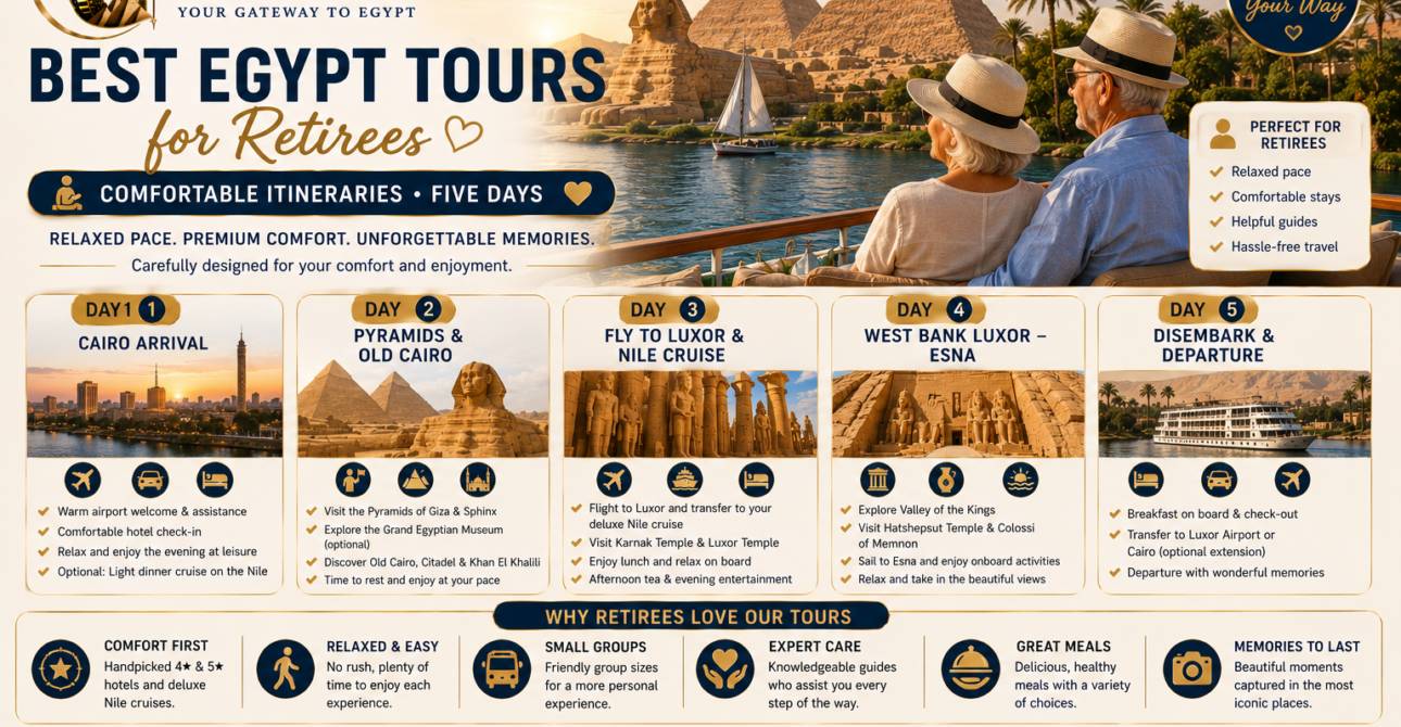Best Egypt Tours for Retirees: Comfortable Itineraries Over Five Days