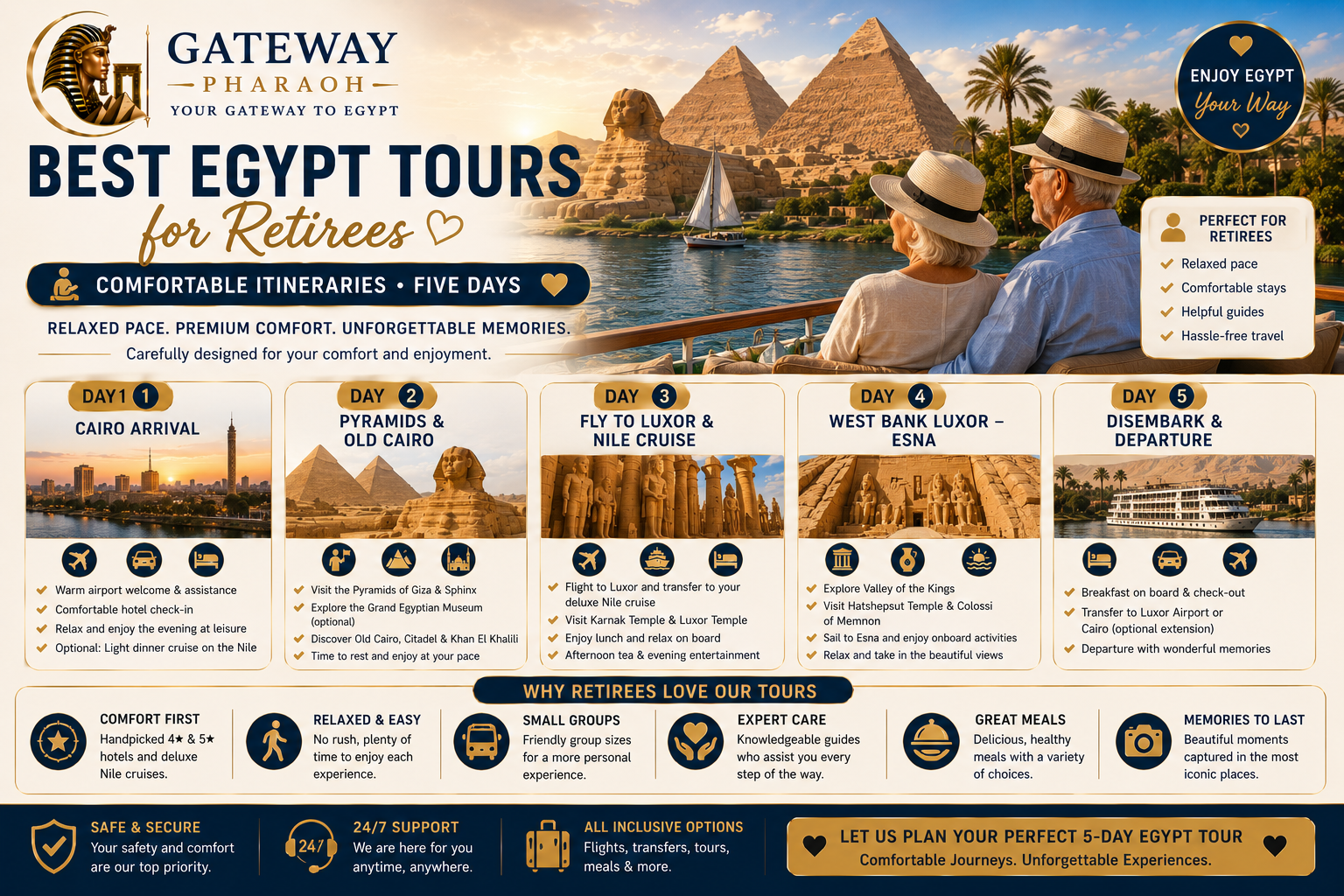 Egypt tours for retirees