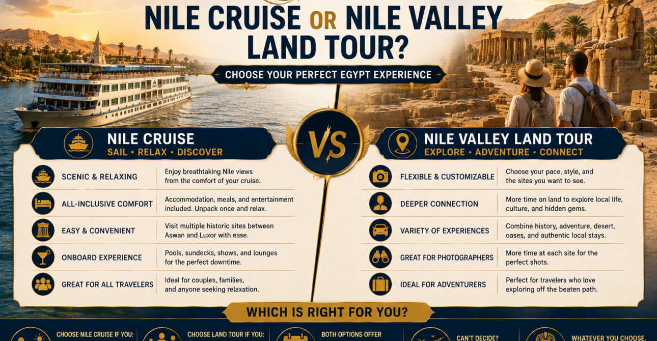 Nile Cruise or Nile Valley Land Tour: Which Should You Choose?